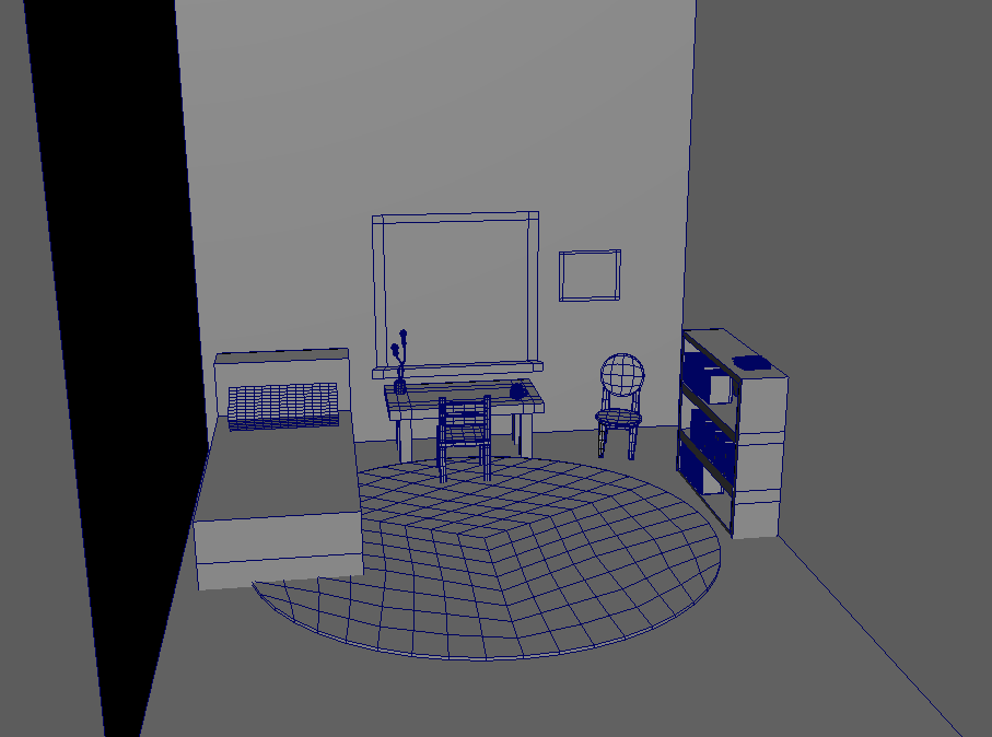 3D bedroom blockout